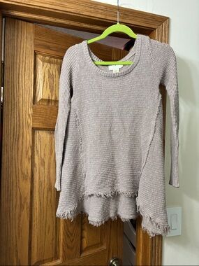 ruby moon Neutral Taupe Textured Knit Sweater